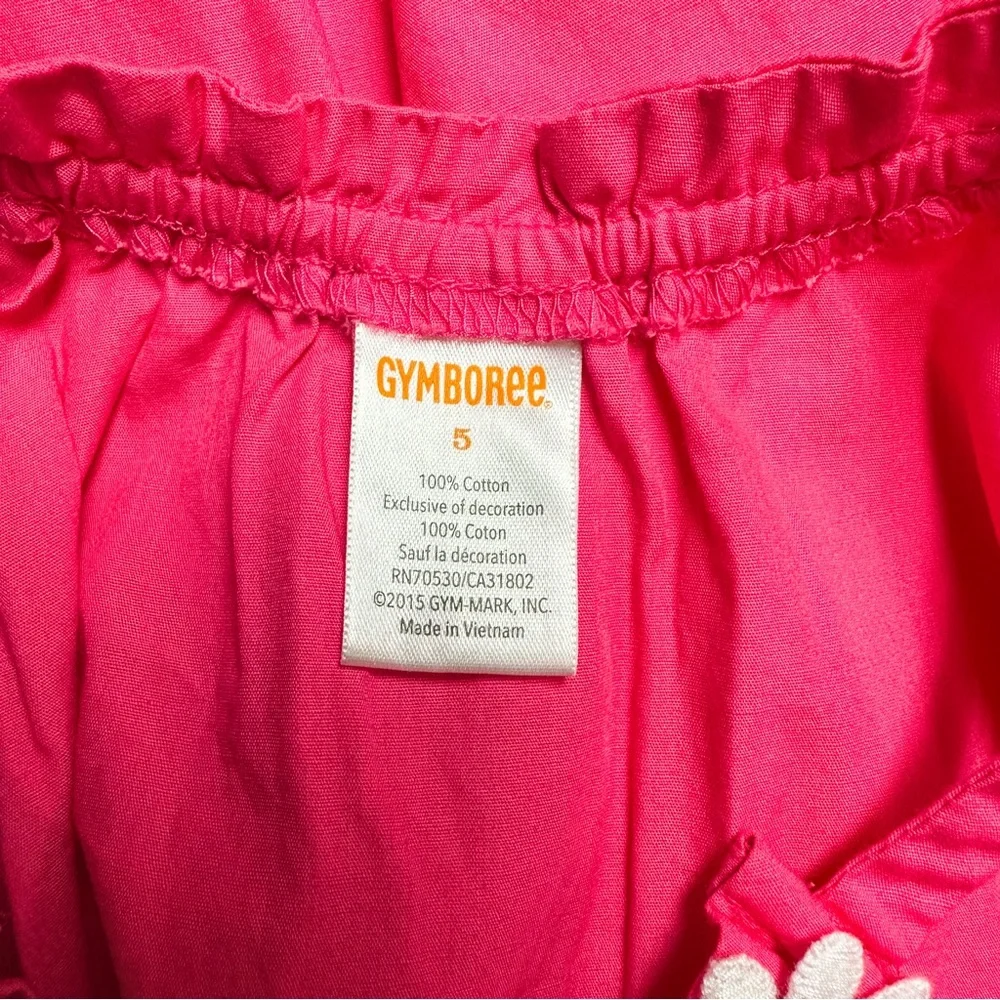 Gymboree Pink & White Daisy Neckline Summer Dress Girls Size 5
